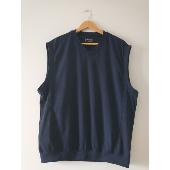 Pro Tour Performance Men's Golf V-Neck Navy Vest Size Medium - Picture 11 of 12